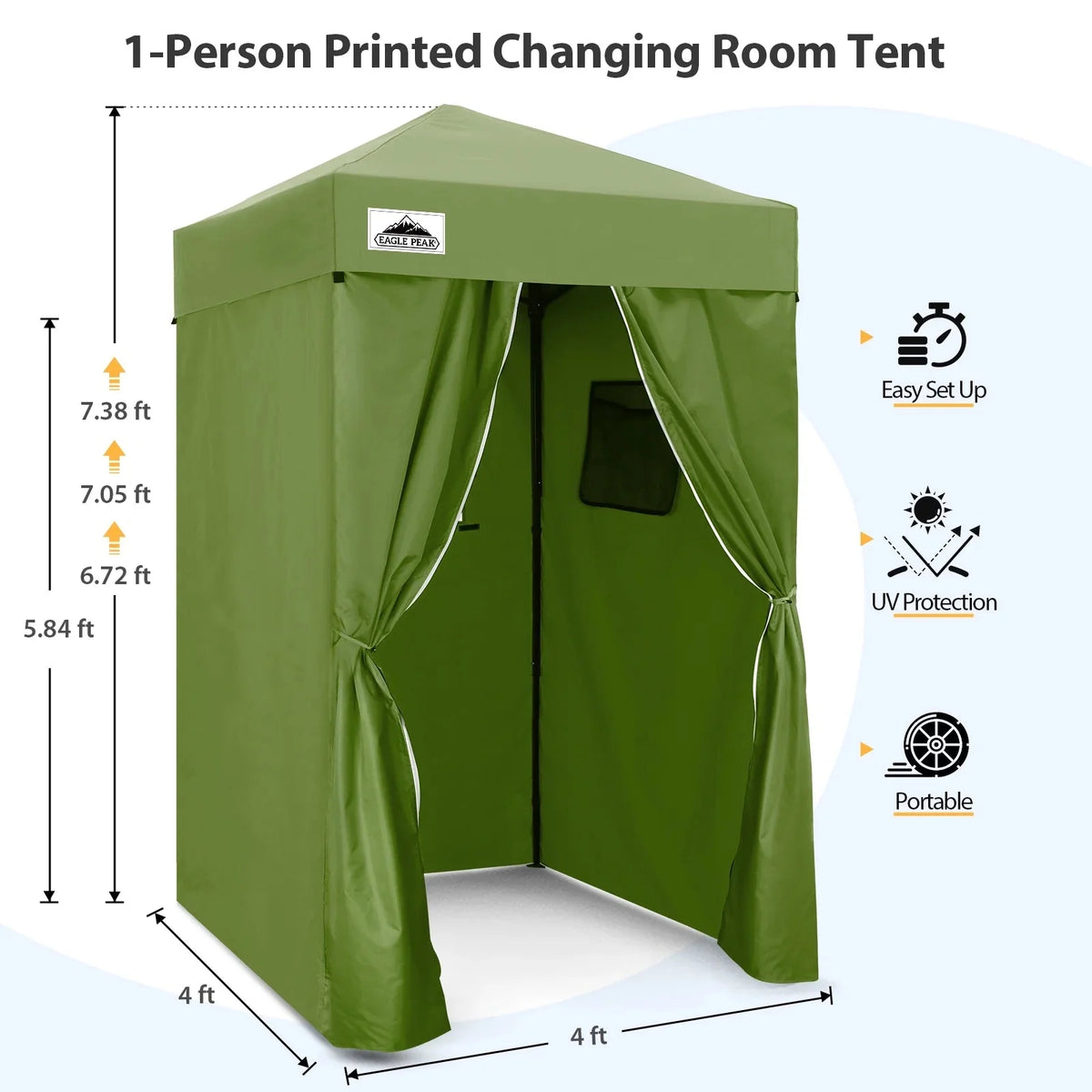 EAGLE PEAK Ultra Compact 4 ft x 4 ft Pop-Up Changing Room Canopy - Flex