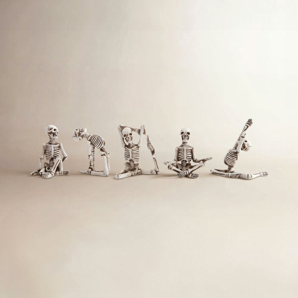 Resin Skeleton in Yoga Pose Set