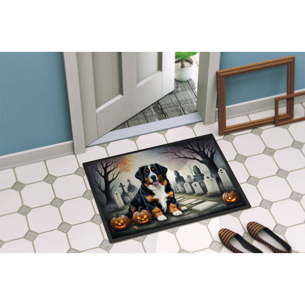 Nyajah Bernese Mountain Dog Spooky Non-Slip Indoor Outdoor Door Mat