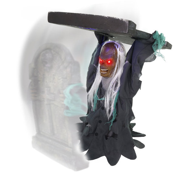 Haunted Hill Farm Tombstone Lifter by Tekky, Battery-Operated, Sound Activated Animatronic Zombie