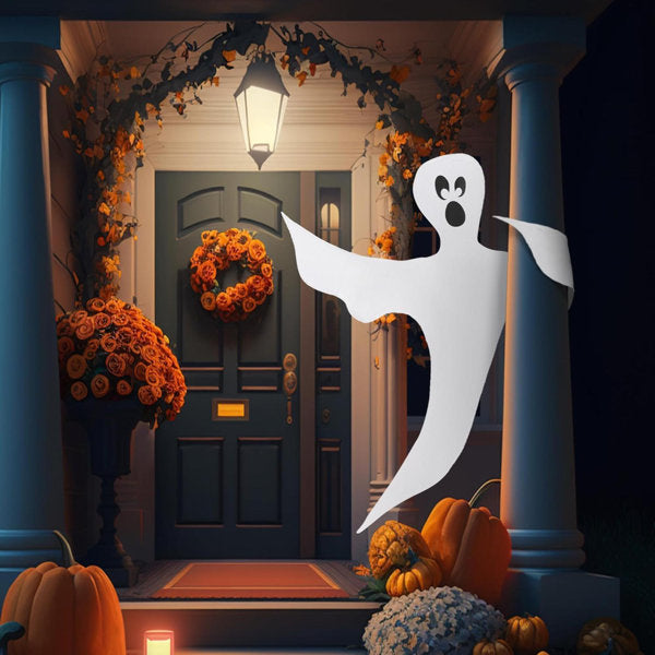 Halloween Tree Wrap Ghost Decoration Outdoor, Cute Ghost Design Decorations For Halloween Lawn, Tree, Party Supplies