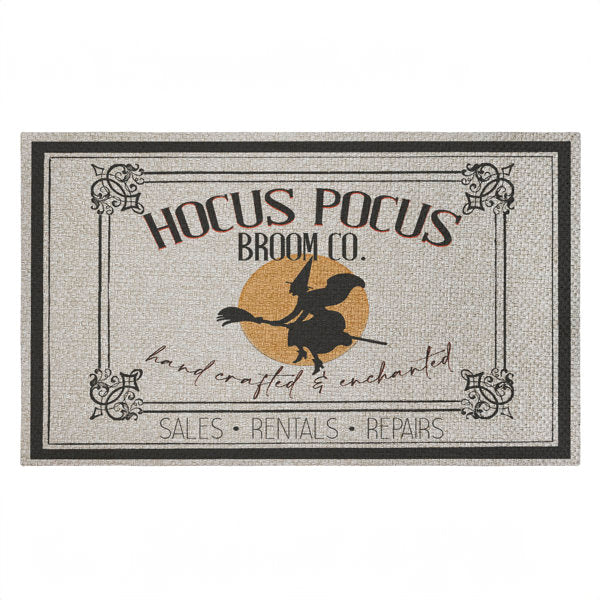 Halloween Vintage Broom Co Outdoor Door Mat, design by Kim Allen, 18"x30"