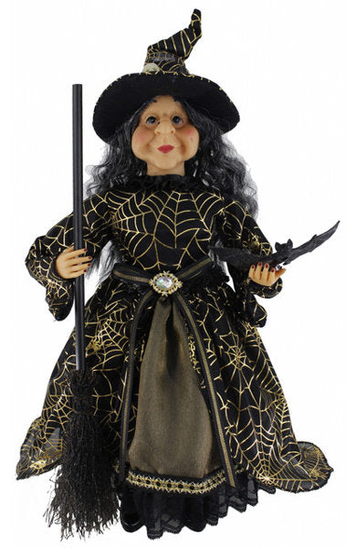 16" Golden Web Full Body Halloween Witch 058E5BA6456A4813B14D6769E41DF031